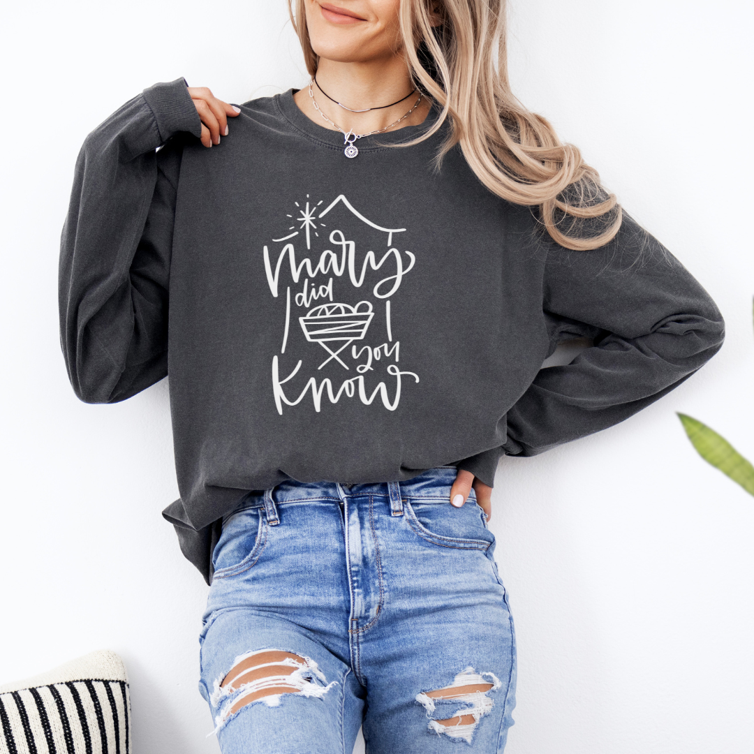 Mary Did You Know Christmas LONG Sleeve Tee - Graphic Tee